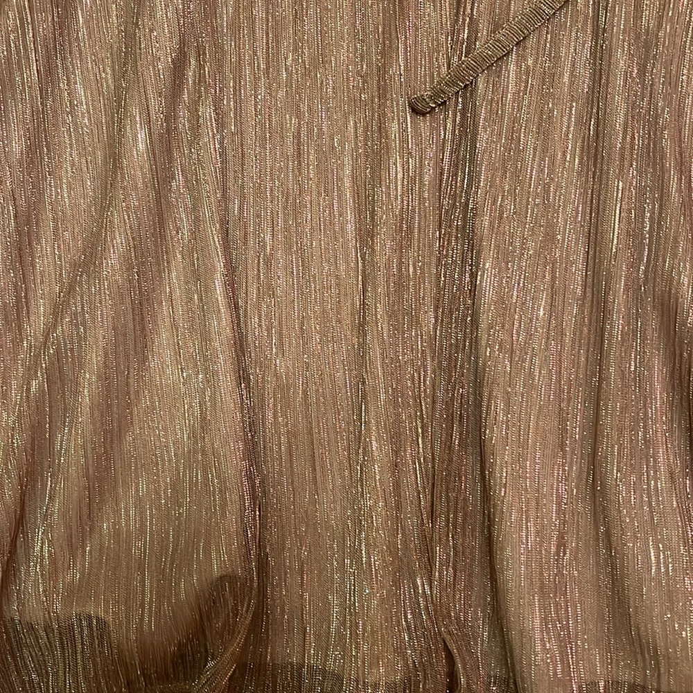 Elegant Metallic Wrap Dress - Picture 7 of 7